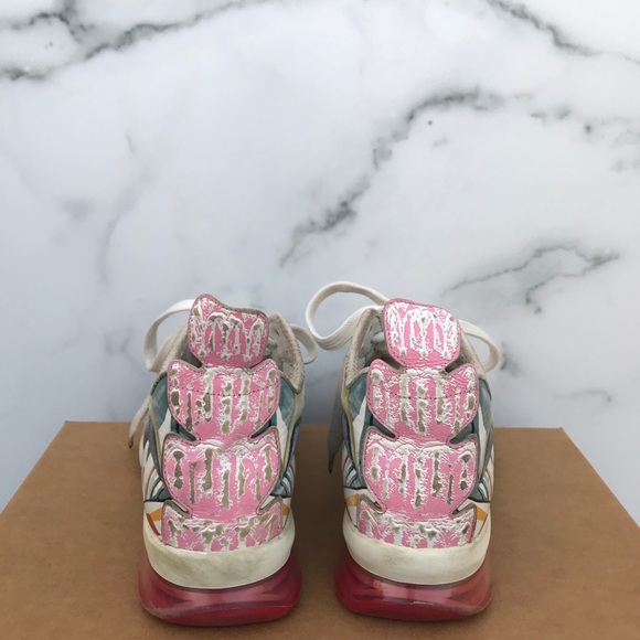 Fendi Ffast mesh-trimmed Birds of Paradise printed leather sneaker